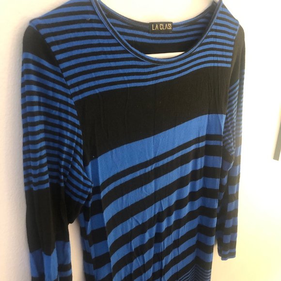 Blue and black striped bodycon - Picture 3 of 3